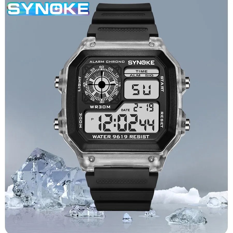 Outdoor Lighting For Steps - SYNOKE Digital Watches Men Sports Luminous