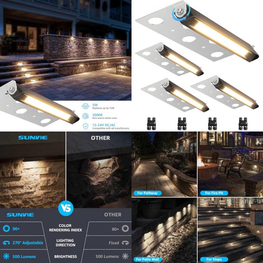 Outdoor Lighting For Steps - 7 Inch Hardscape Lighting 5W LED