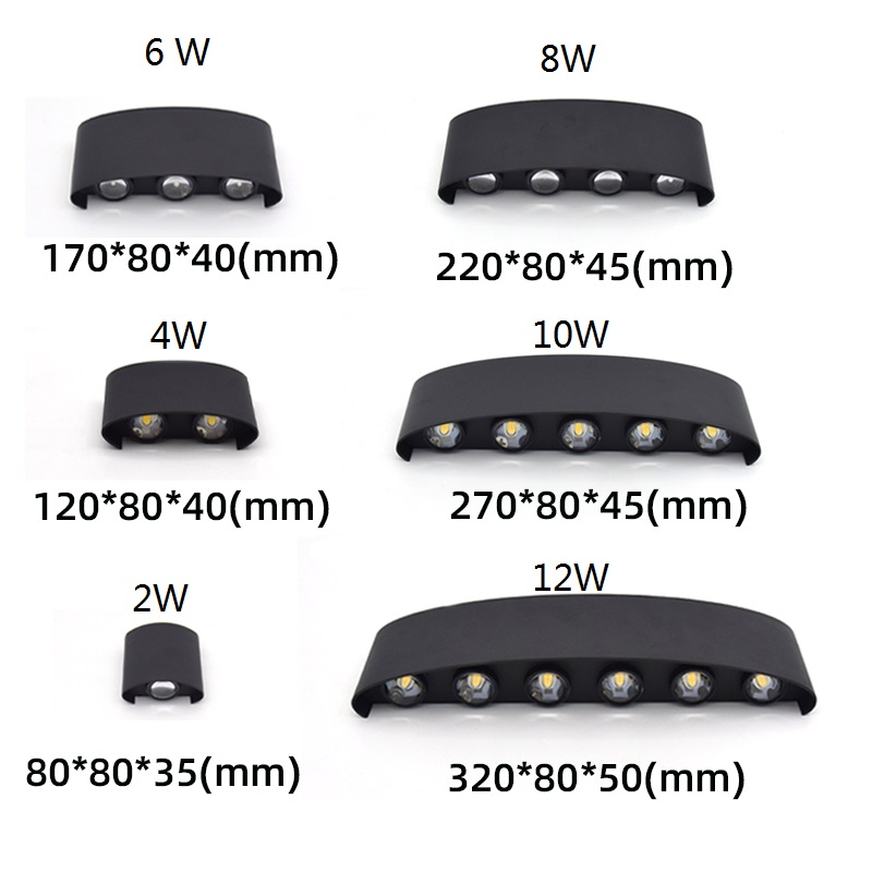 2W 4W 6W 8W 10W 12W Đèn LED Dá - đánh giá và giá Outdoor Lighting Up And Down