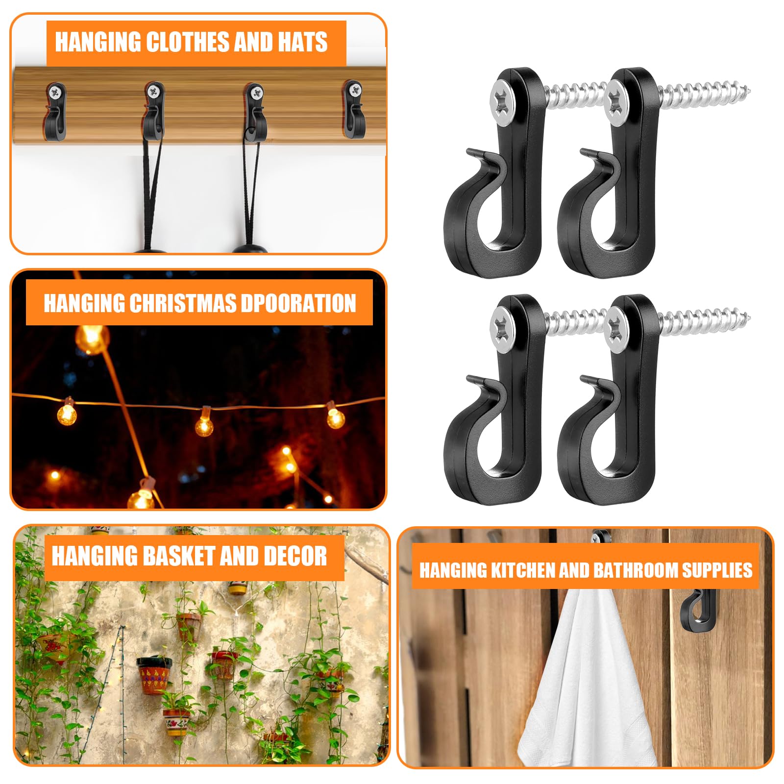 80 Pcs Screw in Hooks for Outd - đánh giá và giá Outdoor Lighting Wire
