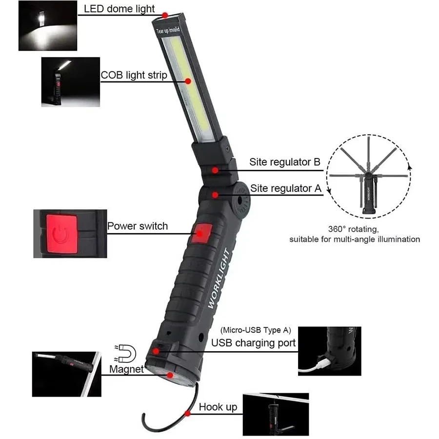 New Portable COB LED Flashligh - đánh giá và giá Hanging Outdoor Lighting