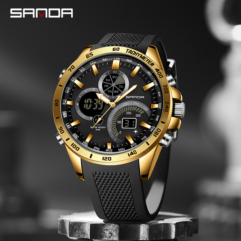 SANDA Men's Big Dial Digital W - đánh giá và giá Outdoor Lighting For Steps