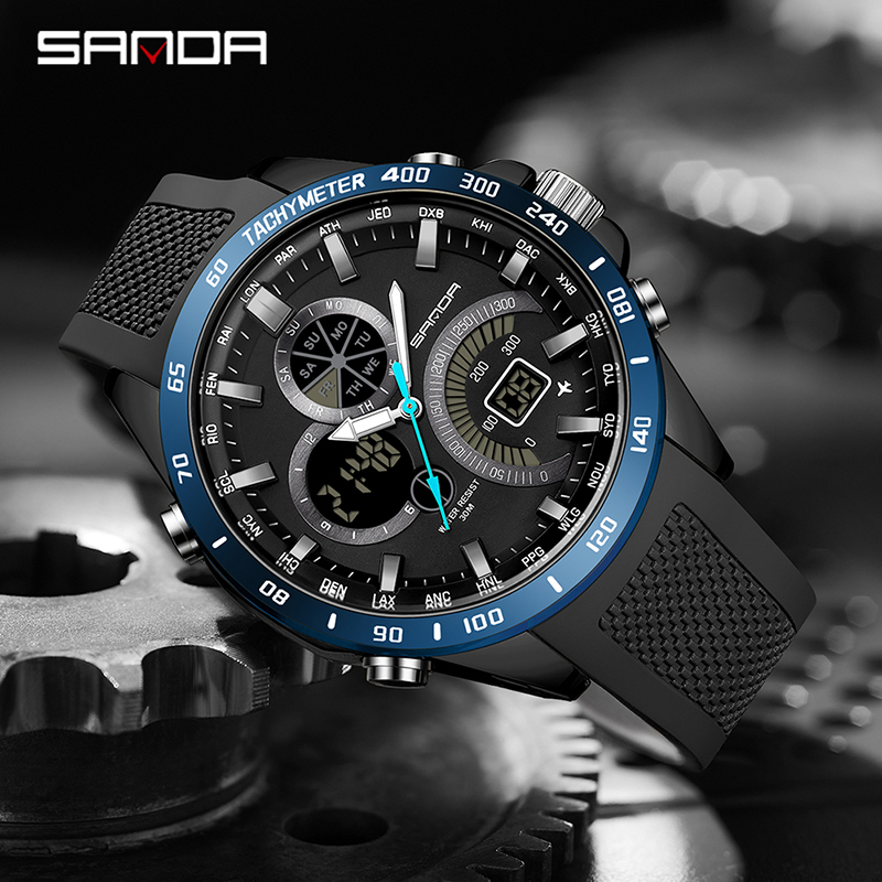 SANDA Men's Big Dial Digital W - đánh giá và giá Outdoor Lighting For Steps
